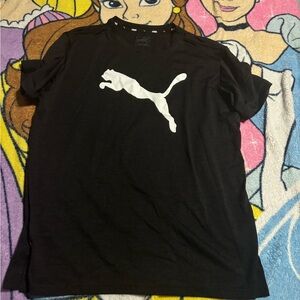 Puma Black T‑Shirt with White Puma Logos